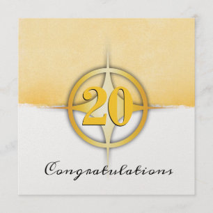 Imitatgoldemblemangestellter 20-Jahr-Jahrestag Einladung