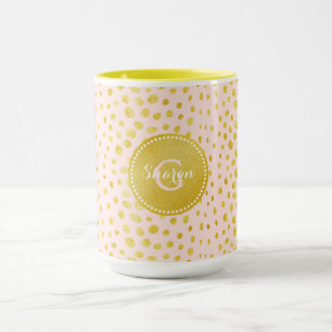ImitatgoldGlitter Cheetah-Druckmonogramm des Chic Tasse
