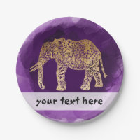 Imitatgoldstammes- Elefant lila Brushstroke