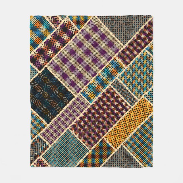 Imitation eines indischen Patchwork-Musters mit Te Fleecedecke (Vorderseite)