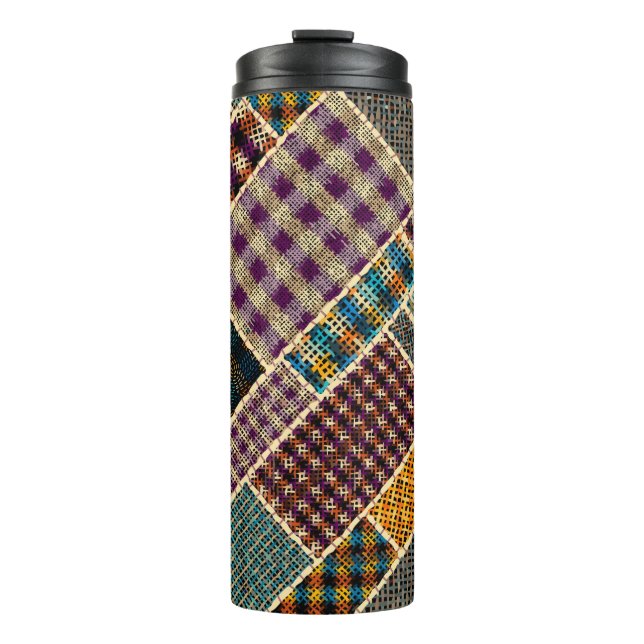 Imitation eines indischen Patchwork-Musters mit Te Thermosbecher (Vorderseite)