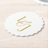 Imitation Gold Couple Initials Monogram Wedding