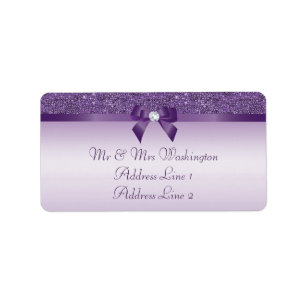 Imitatlila Sequins-Bogen-Band-Diamant Adressaufkleber