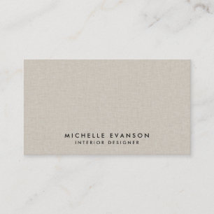 Imitats Beige Linen Elegant Luxe Beruflich Visitenkarte