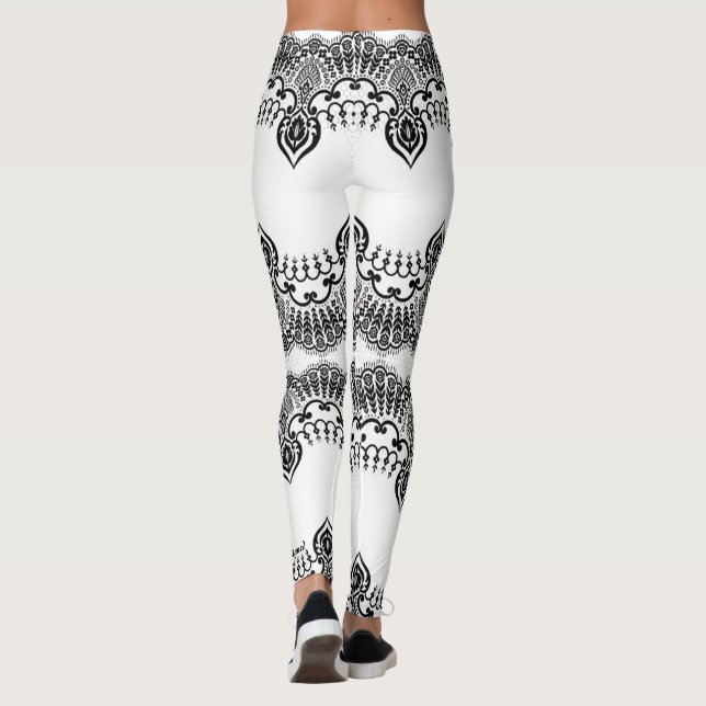Imitats Black Lace Fishnet White Leggings (Rückseite)