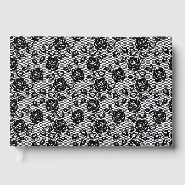 Imitats Black Lace Rose Fishnet Gästebuch (Vorderseite)