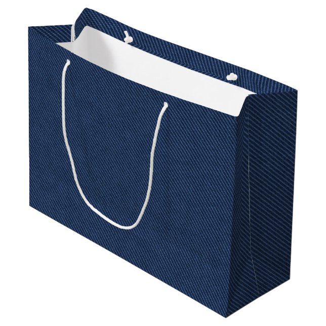 Imitats Blue Jeans verleiht Bag Modern Design Große Geschenktüte (Vorderseite Schrägansicht)