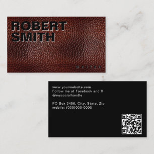 Imitats Brown Leather Alligator Skin Visitenkarte