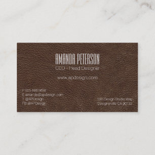 Imitats Brown Leather Designer Business Cards Visitenkarte