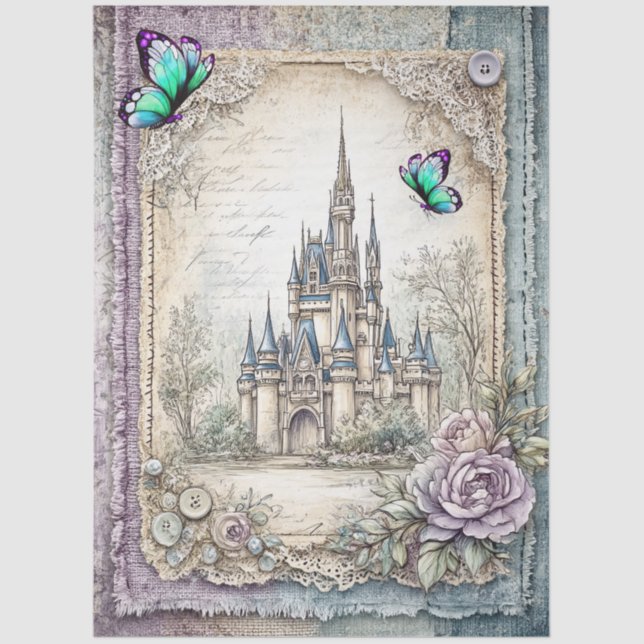 Imitats Burg Denim & Lace Fantasy Entdeckungsreise Seidenpapier (Vorderseite)