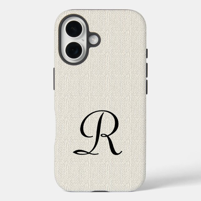 Imitats Burlap Rustic Monogram Case-Mate iPhone Hülle (Rückseite)