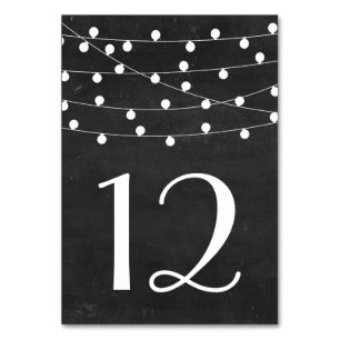 Imitats Chalkboard String Lights Tischnummer Card