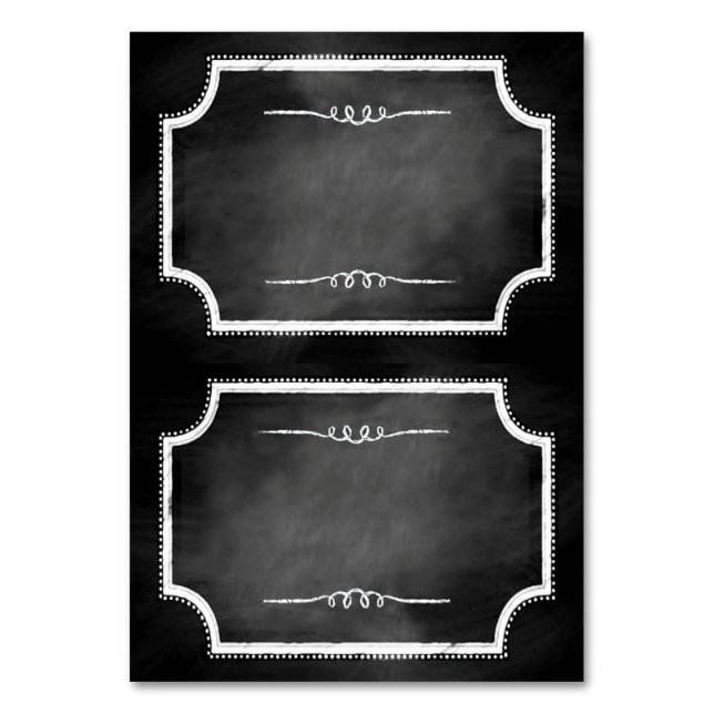 Imitats Chalkboard Zentitelname Platzkarten Tischnummer (Vorderseite)
