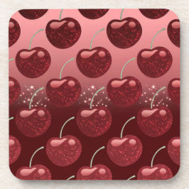Imitats Cherry Red Foil Cherries Untersetzer Set