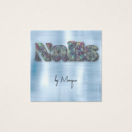 Imitats Diamonds Holographic Nails Business Card