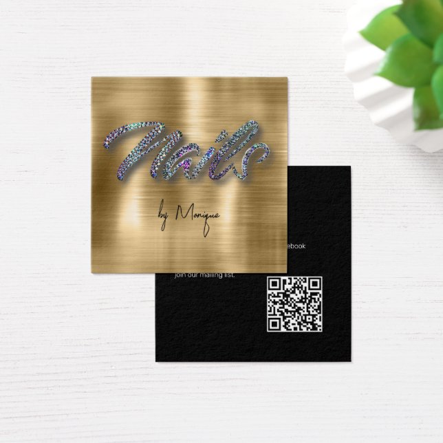 Imitats Diamonds Holographic Nails Business Card (Schreibtisch)