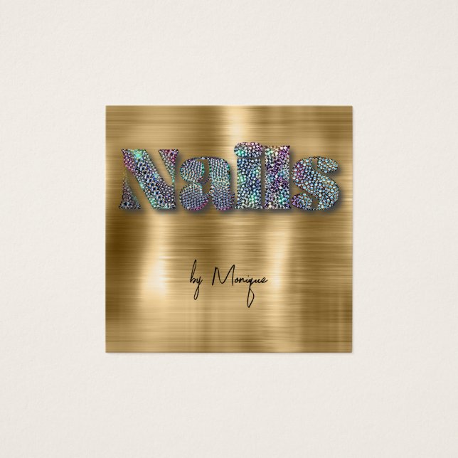 Imitats Diamonds Holographic Nails Business Card (Vorderseite)