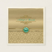 Imitats Emerald Green Gemstone Metallic Gold Damas