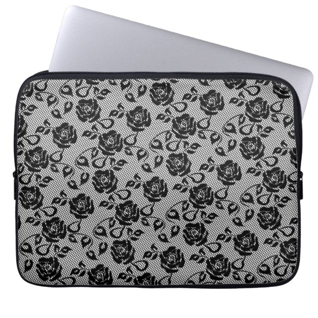 Imitats Fishnet Black Lace Laptop Sleeve (Vorderseite)