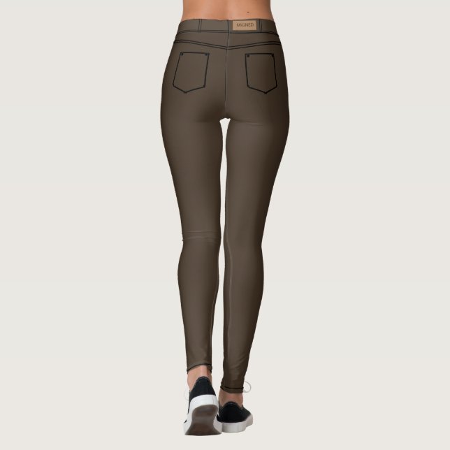 Imitats Frauen Brown Denim Jeans Leggings (Rückseite)