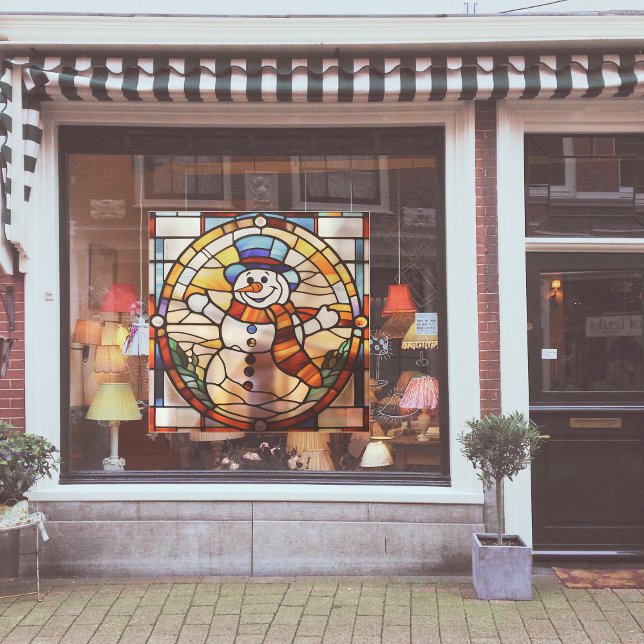 Imitats gestanzter Glass Snowman Grosser Fensteraufkleber (Von Creator hochgeladen)
