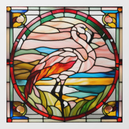 Imitats gesteinigt Glass Flamingo Fensteraufkleber