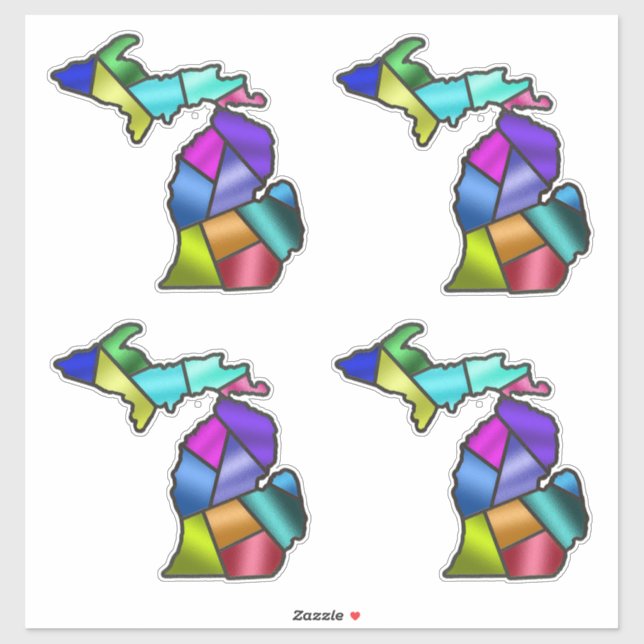 Imitats Glass Michigan Beautiful Aufkleber (Blatt)