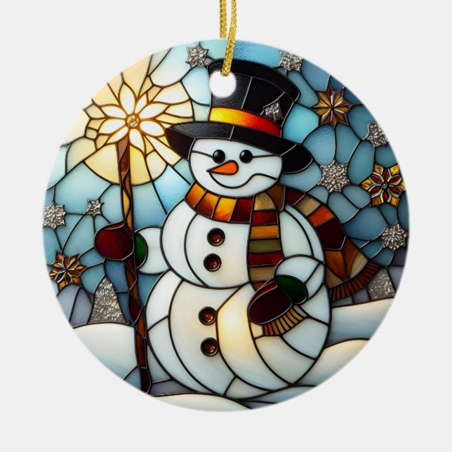 Imitats Glass Snowman Weihnachtsschmuck gesteinigt (Vorne)