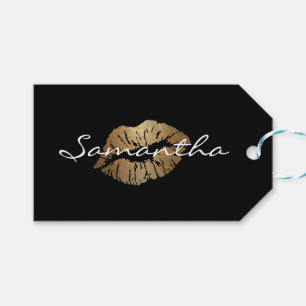 Imitats Glitzer Gold Kiss Geschenkanhänger