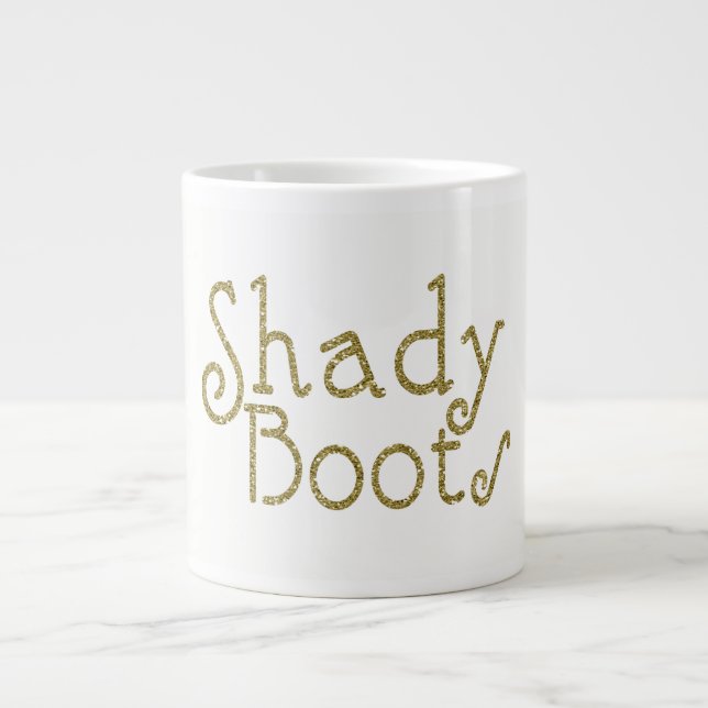 Imitats Glitzer Gold Shady Boots Jumbo-Tasse (Vorderseite)