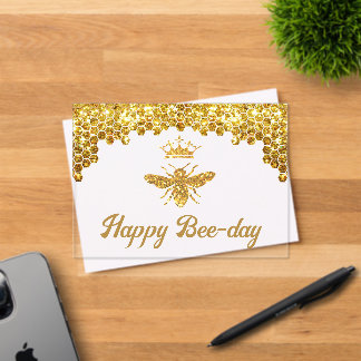 Imitats Glitzer Queen Bee Happy Birthday Acryleinladungen