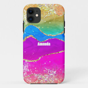 Imitats Glitzer Rainbow Agate Case-Mate iPhone Hülle