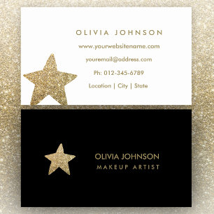 Imitats Glitzer Star   Makeup Artist Business Card Visitenkarte