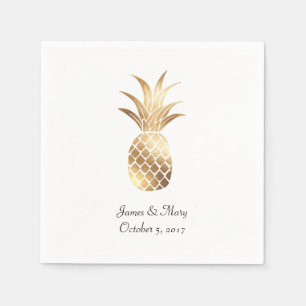 Imitats Gold Ananas Hochzeitscocktail Napkins Serviette