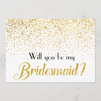 Imitats Gold Confetti Dots Werden Sie meine Brides Einladung