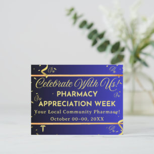 Imitats Gold Confetti Pharmacy Aufwertung Postkart Feiertagspostkarte