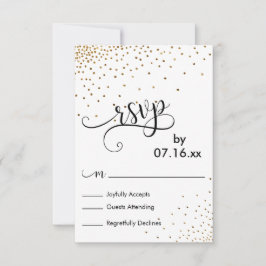 Imitats Gold Confetti Script Typografie UAWG RSVP Karte