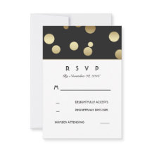 Imitats Gold Confetti Wedding RSVP Cards