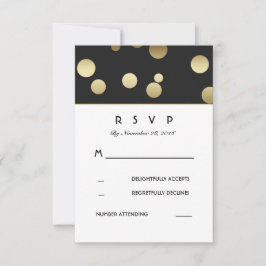 Imitats Gold Confetti Wedding RSVP Cards Karte