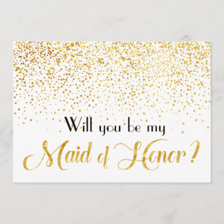 Imitats Gold Confetti Werden Sie meine Trauzeugin Einladung