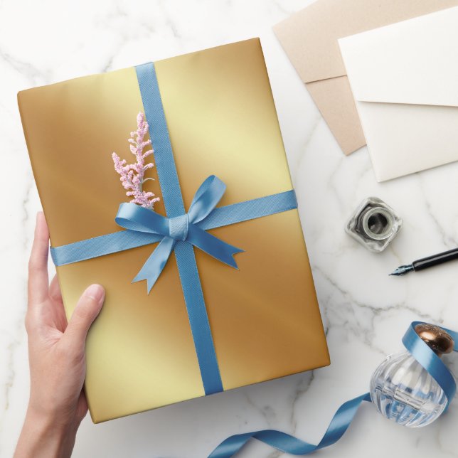 Imitats Gold Einfache Vorlage Frohe Weihnachtsgesc Geschenkpapier (Schenken)