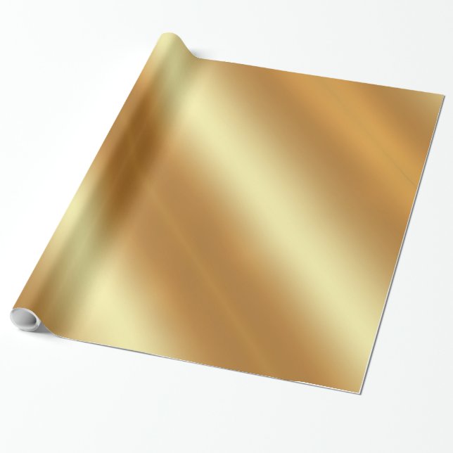 Imitats Gold Elegante Modernes, goldenes Glossy Ge Geschenkpapier (Ungerollt)