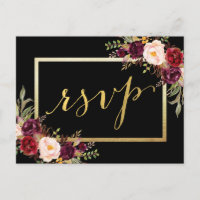 Imitats Gold Foil Burgundy Floral Black Wedding RS