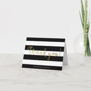 Imitats Gold Foil Calligrafy Streifen schwarz un Dankeskarte