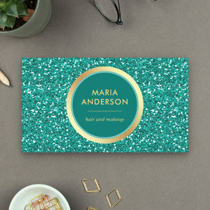 Imitats Gold Foil Circle Aquamariner Glitzer Makeu Visitenkarte