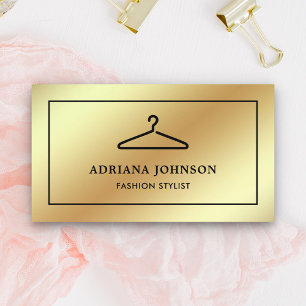Imitats Gold Foil Clothes Hanger Fashion Stylist Visitenkarte