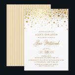 Imitats Gold Foil Confetti Bar Mitzvah Einladung<br><div class="desc">Moderne und elegante Bar Mitzvah Einladung mit Imitaten Rose Gold Konfetti Punkte. Matching-Elemente sind verfügbar.</div>