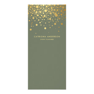 Imitats Gold Foil Confetti Dots Taupe Grünes Gesch Werbekarte