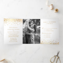 Imitats Gold Foil Confetti Dots White Wedding
