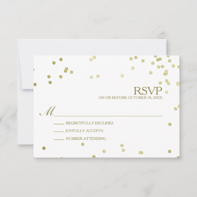 Imitats Gold Foil Confetti Wedding RSVP (Vorderseite)